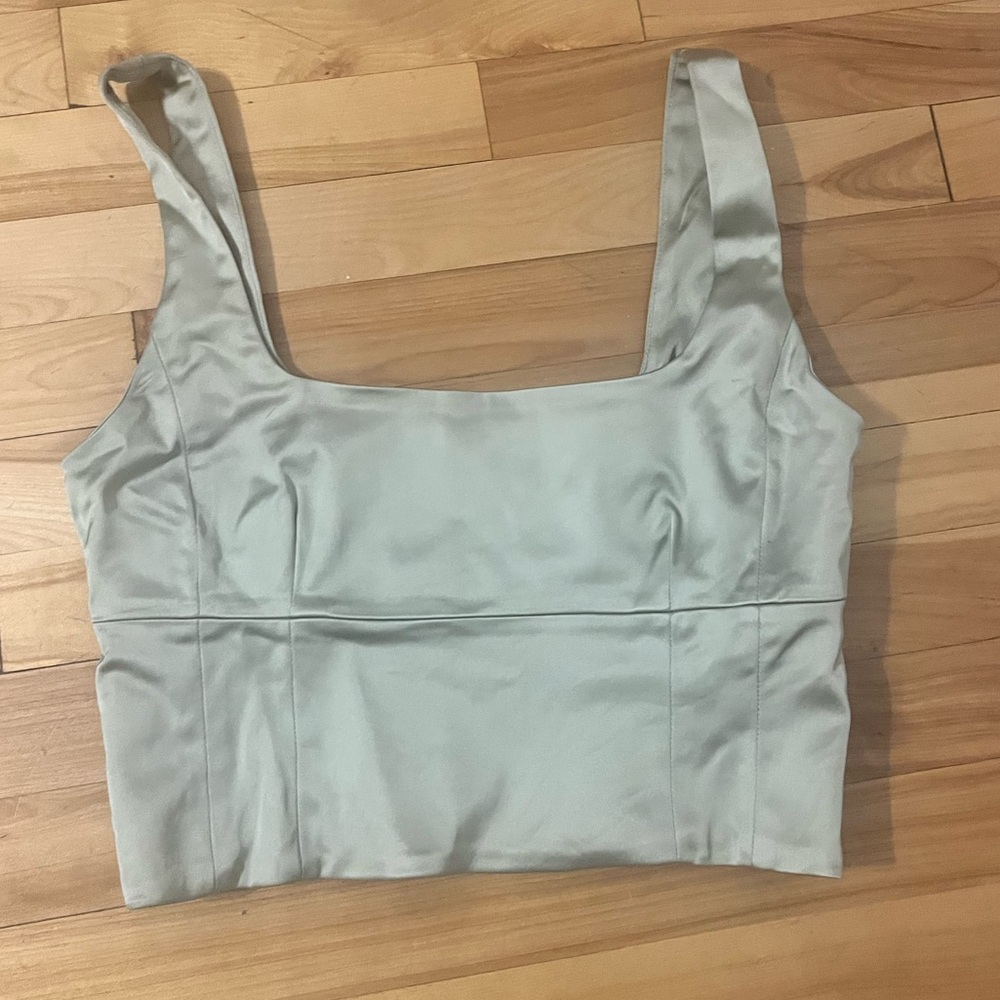 Wilfred Light Sage Cropped Square-Neck Tank